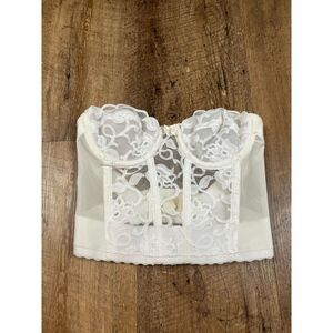 Vtg Victoria's Secret Gold Label ILGWU Made In USA Lace Underwire White 32A